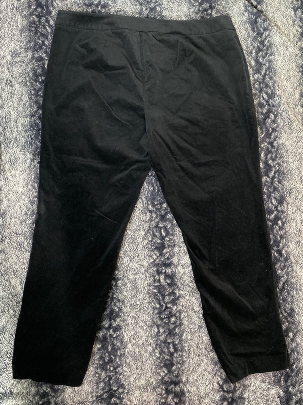 Talbots Women’s 18W Black Velvet Flat Front Side Zip Casual Dress Pants - Picture 4 of 7